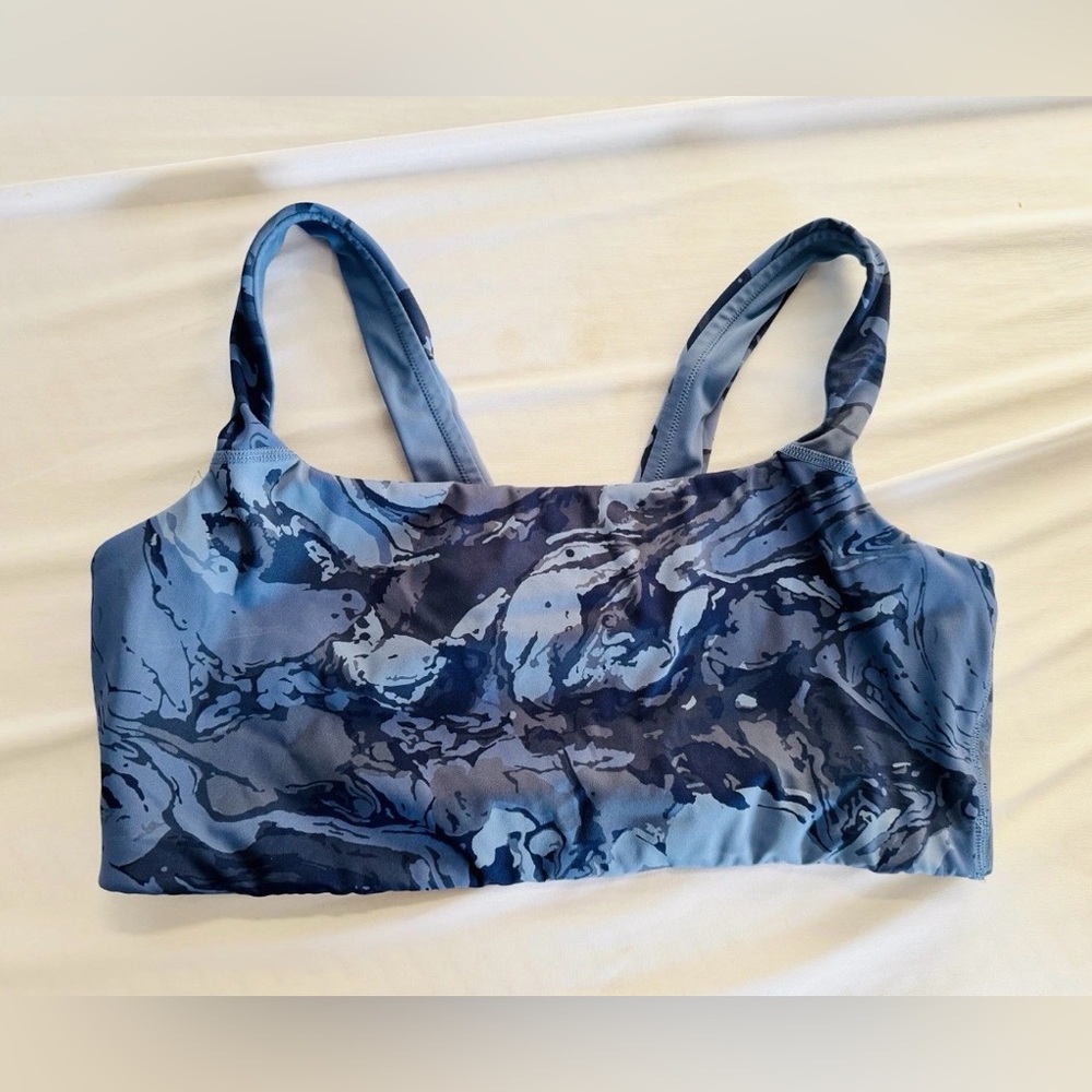 OFFLINE By Aerie Stretch Medium Support Sports Bra Tie-Dye Swirl Yoga blue XL